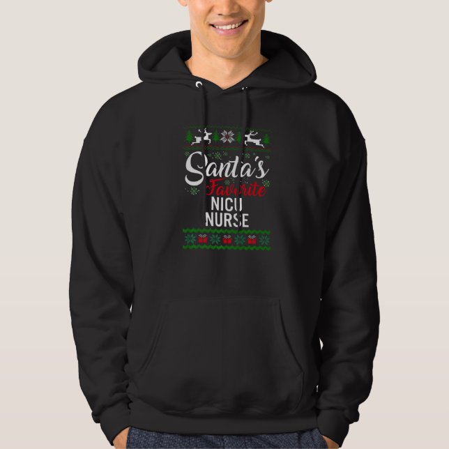 Santa's Favorite NICU Nurse Christmas Ugly Sweater (Front)