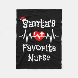 Santa's Favorite Nurse Christmas 2021  Fleece Blanket