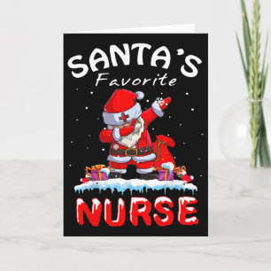 Santa's Favorite Nurse Christmas Fun Dabbing Santa Card