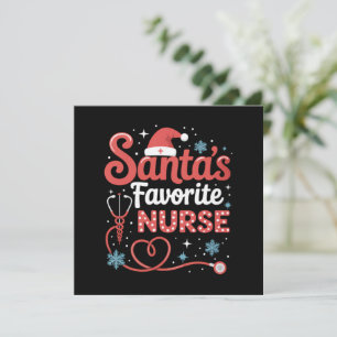 Santa's Favorite Nurse Christmas Invitation