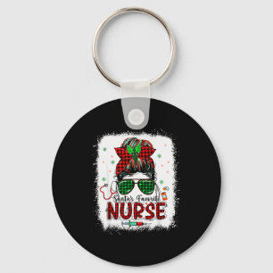 Santas Favorite Nurse Christmas Santa Hat Light Me Keychain