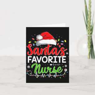Santa's Favorite Nurse Funny Christmas Nurse Xmas Card