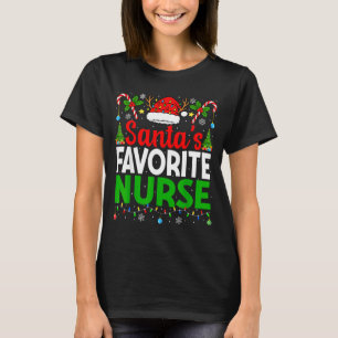 Santas Favorite Nurse Rn Christmas Nursing Christm T-Shirt