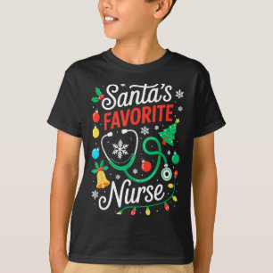 Santa's Favorite Nurse Shirt Men Women Funny Chris