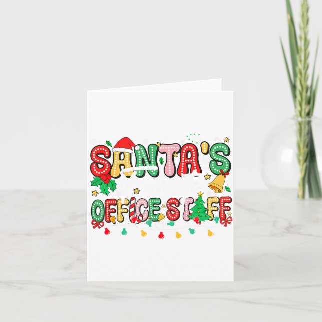 Santa's Favorite Office Staff Christmas Lights San Card (Front)
