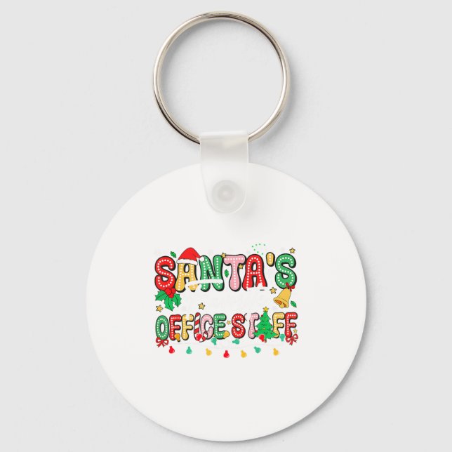 Santa's Favorite Office Staff Christmas Lights San Keychain (Front)