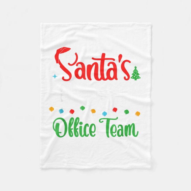 Santa's Favorite Office Team Christmas Lights Sant Fleece Blanket (Front)