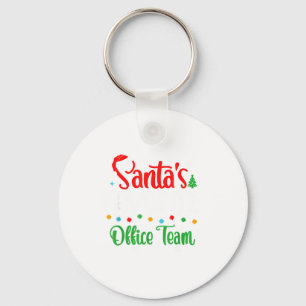 Santa's Favorite Office Team Christmas Lights Sant Keychain