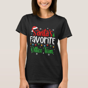 Santa's Favorite Office Team Christmas Lights Sant T-Shirt
