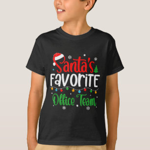 Santa's Favorite Office Team Christmas Lights Sant T-Shirt