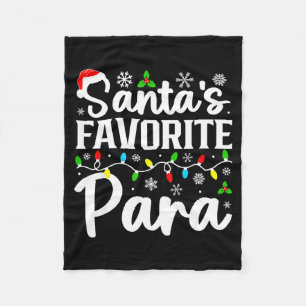 Santa's Favorite Para Funny Christmas Family Match Fleece Blanket