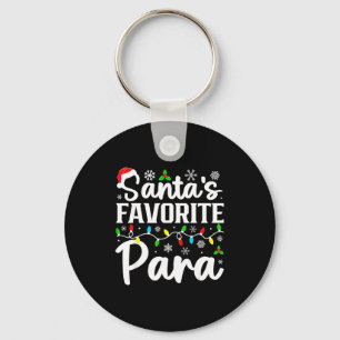 Santa's Favorite Para Funny Christmas Family Match Keychain
