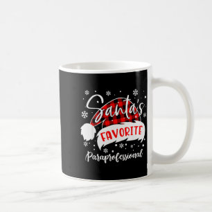 Santa's Favorite Paraprofessional Hat Flannel Chri Coffee Mug