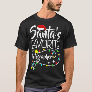 Santa's Favorite Photographer Christmas Lights San T-Shirt