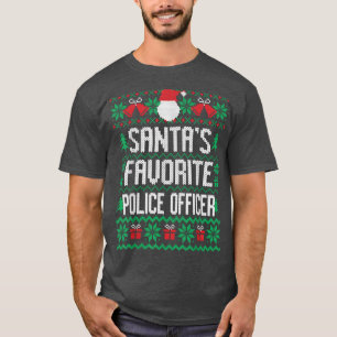 Santas Favorite Police Office Christmas Funny Sant T-Shirt