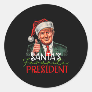 Santas Favorite President Funny Santa Trump 2024 C Classic Round Sticker