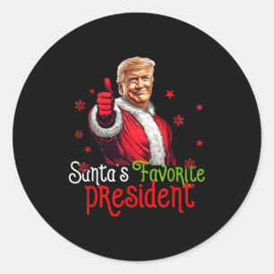 Santas Favorite President Funny Santa Trump 2024 C Classic Round Sticker