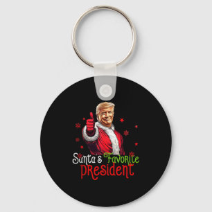 Santas Favorite President Funny Santa Trump 2024 C Keychain