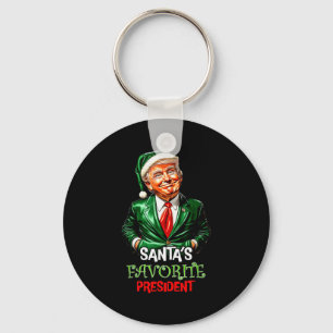 Santa's Favorite President Funny Santa Trump 2024  Keychain