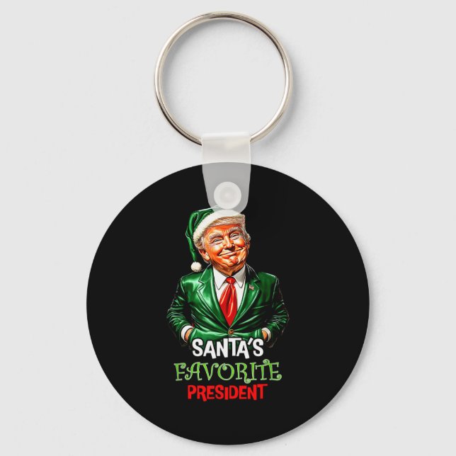Santa's Favorite President Funny Santa Trump 2024  Keychain (Front)