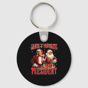Santas Favorite President Funny Trump Christmas Pa Keychain