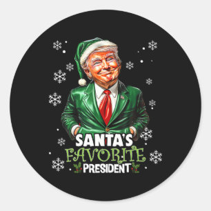 Santa's Favorite President Funny Trump Christmas X Classic Round Sticker