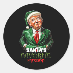 Santa's Favorite President Funny Trump  Classic Round Sticker