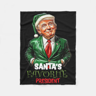 Santa's Favorite President Funny Trump Fleece Blanket
