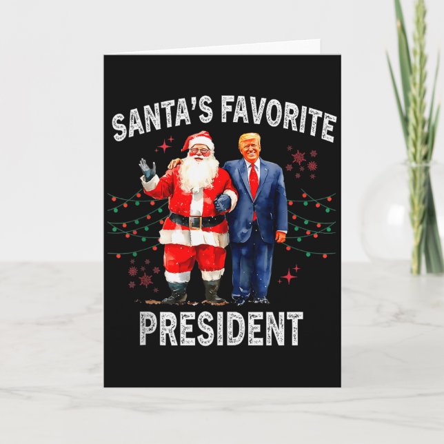 Santas Favorite President Funny Trump Tank Top  Card (Front)