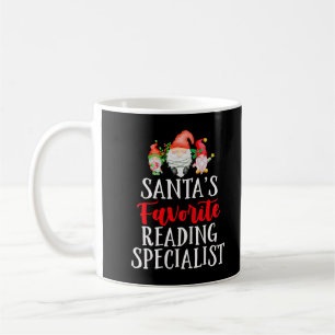 Santa's Favorite Reading Specialist Christmas Gnom Coffee Mug