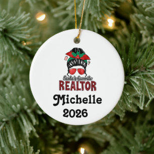 Santa's Favorite Realtor Ceramic Ornament