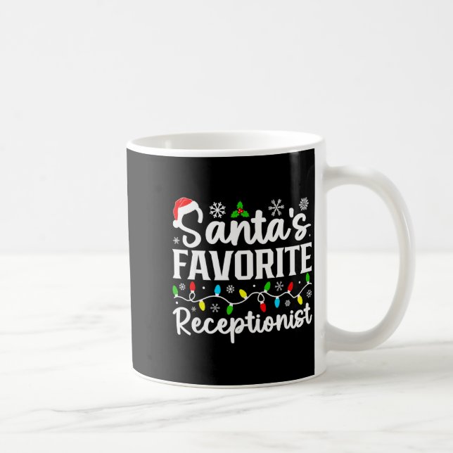 Santa's Favorite Receptionist Christmas Family Mat Coffee Mug (Right)