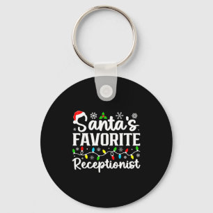 Santa's Favorite Receptionist Christmas Family Mat Keychain