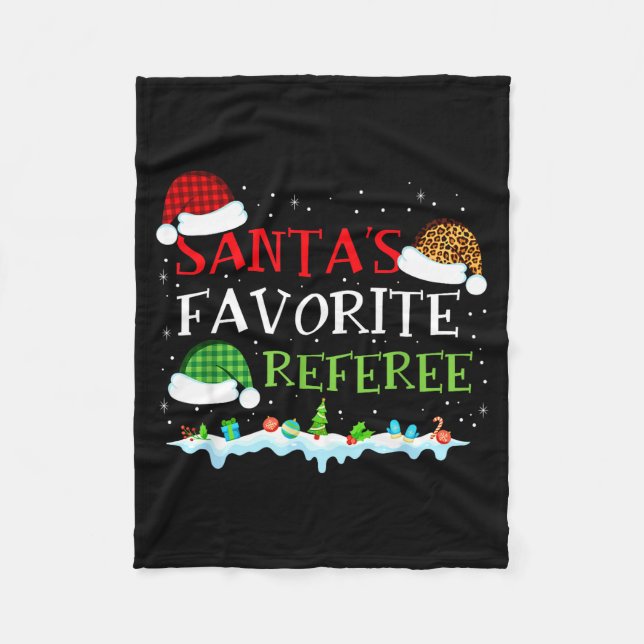 Santa's Favorite Referee Fun Christmas  Fleece Blanket (Front)