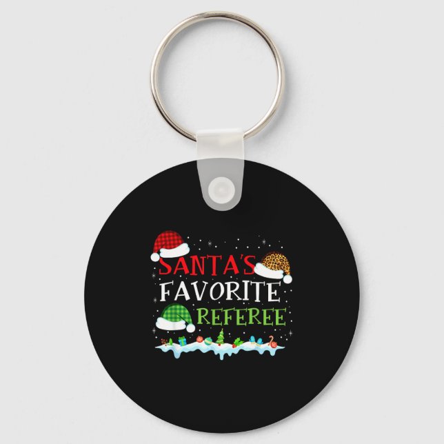 Santa's Favorite Referee Fun Christmas  Keychain (Front)