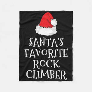 Santa's Favorite Rock Climber Christmas Funny Xmas Fleece Blanket