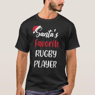 Santas Favorite Rugby Player   Christmas Rugby   T-Shirt