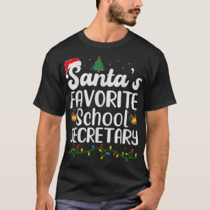 Santa's Favorite School Secretary Christmas Funny T-Shirt
