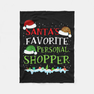 Santa's Favorite Shopper Fun Christmas Consultant  Fleece Blanket