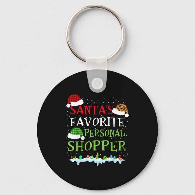 Santa's Favorite Shopper Fun Christmas Consultant  Keychain (Front)