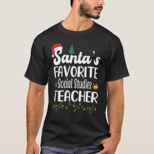 Santa's Favorite Social Studies Teacher Christmas  T-Shirt