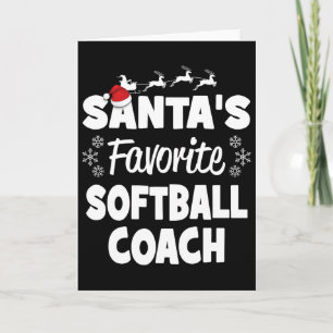 Santa's Favorite Softll Coach Funny Christmas Matc Card