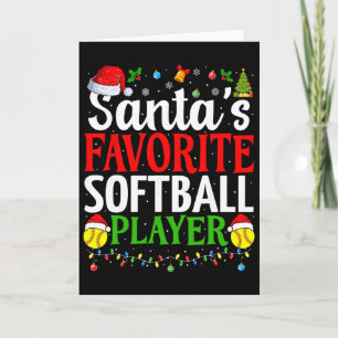 Santa's Favorite Softll Player Funny Christmas Sof Card