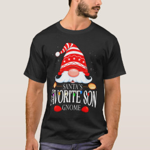Santas Favorite Son Gnome Matching Christmas Paja  T-Shirt