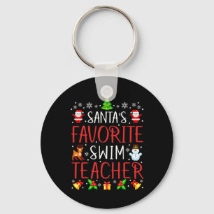 Santa's Favorite Swim Teacher Xmas Matching  Keychain