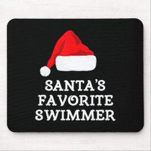 Santa's Favorite Swimmer Christmas Funny Xmas Swim Mouse Pad