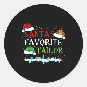 Santa's Favorite Tailor Fun Christmas Alterations Classic Round Sticker