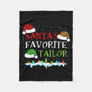 Santa's Favorite Tailor Fun Christmas Alterations  Fleece Blanket