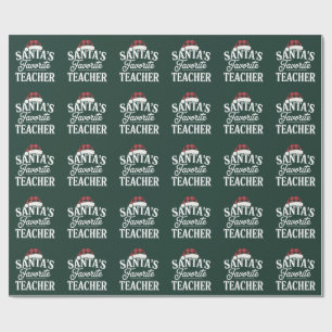 Santa's Favorite Teacher Christmas Teach Students Wrapping Paper