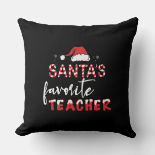 Santa's Favorite Teacher Throw Pillow